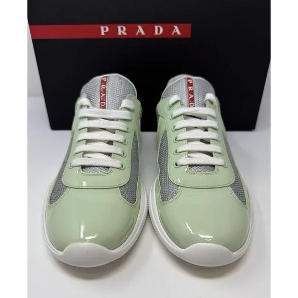 Prada Americas Cup Sneaker Dew/Silver Size 9 US 8 UK - Picture 2 of 11